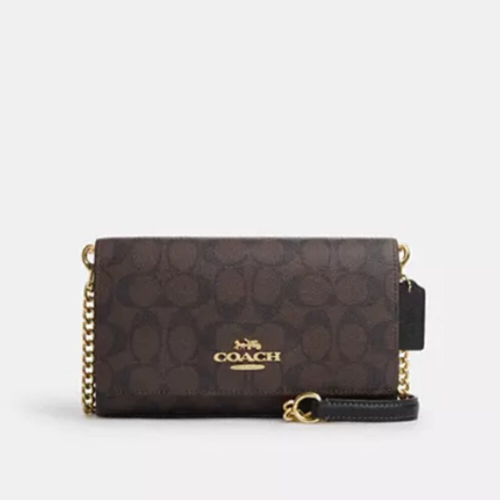 Flap Clutch Crossbody - Color: Signature Canvas